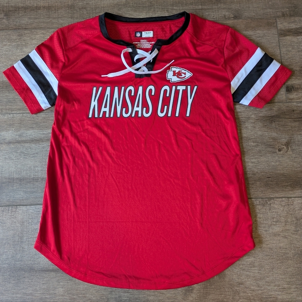 NFL Kansas City Chiefs Red Lace-Up Top - Picture 1 of 7